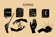 Black Celestial Clipart Set 2, an Object Illustration by Ginny and Sam (Thumbnail 7 of 15)