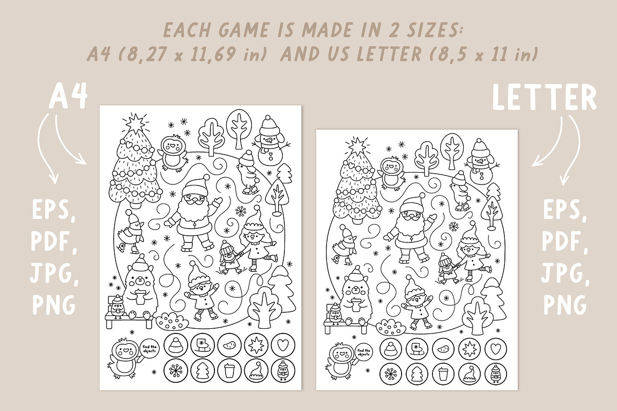Christmas village coloring games, an Education Illustration by Lexi Claus (Photo 10 of 15)