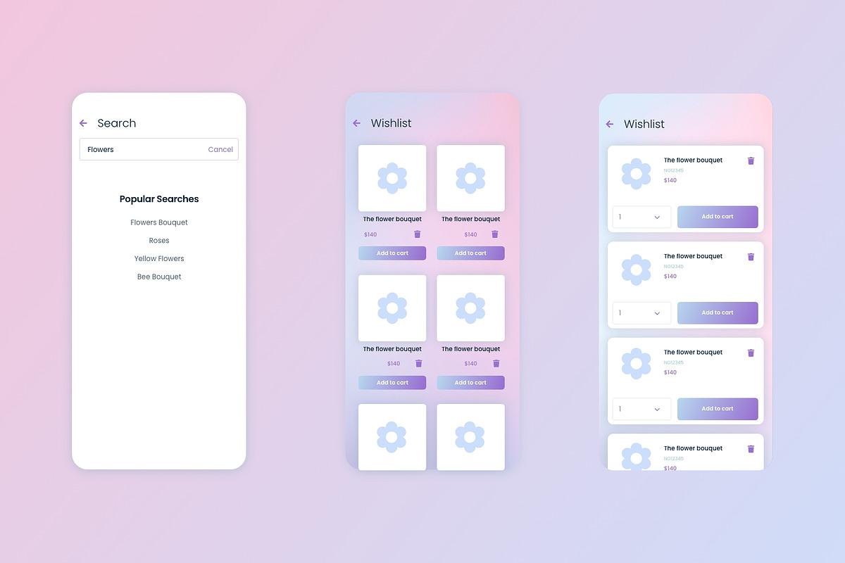 Shop eCommerce mobile app XD template
