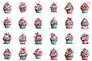Whimsical Spring Cupcake Clipart, an Illustration by designcity5 (Thumbnail 2 of 5)