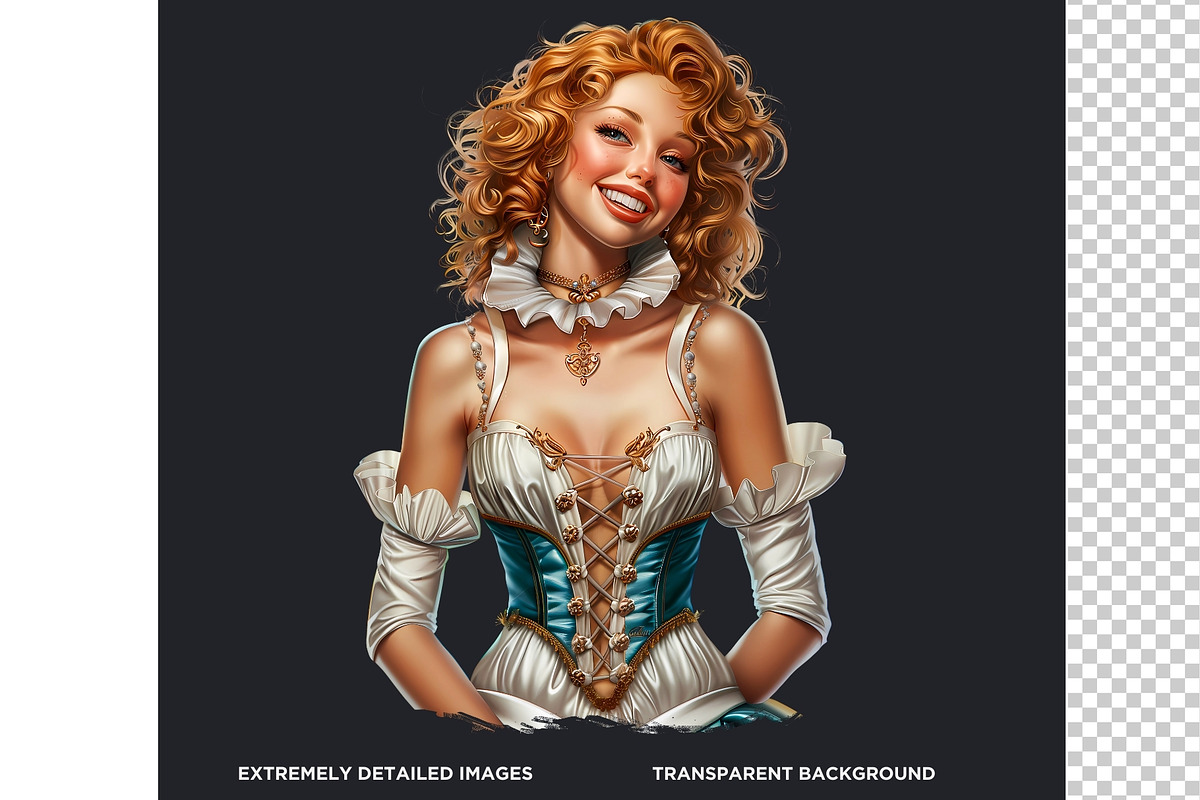 Burlesque Cabaret Woman clipart Set, a Person Illustration by ThatsDesignArt (Photo 3 of 10)