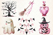 Pink Halloween Clipart, Halloween PN, an Illustration by Libby Wishes (Thumbnail 7 of 7)