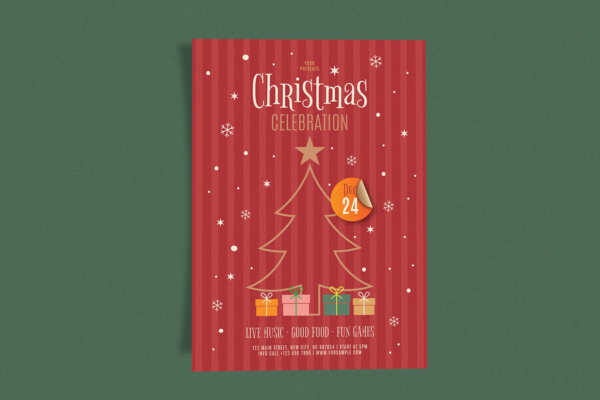Simple Red Christmas Celebration, a Flyer Template by Me55enjah Design (Photo 2 of 4)