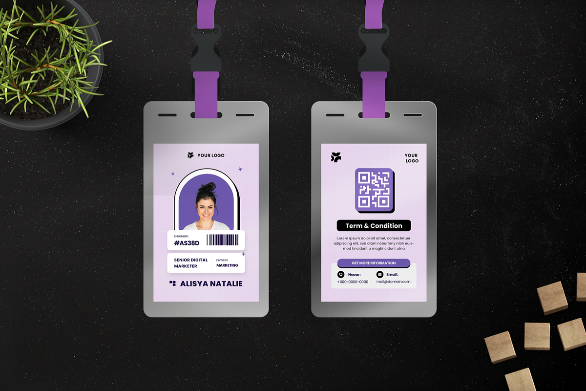 Modern Pleasant Plum ID Card, a Card Template by Annora Studio (Photo 2 of 3)