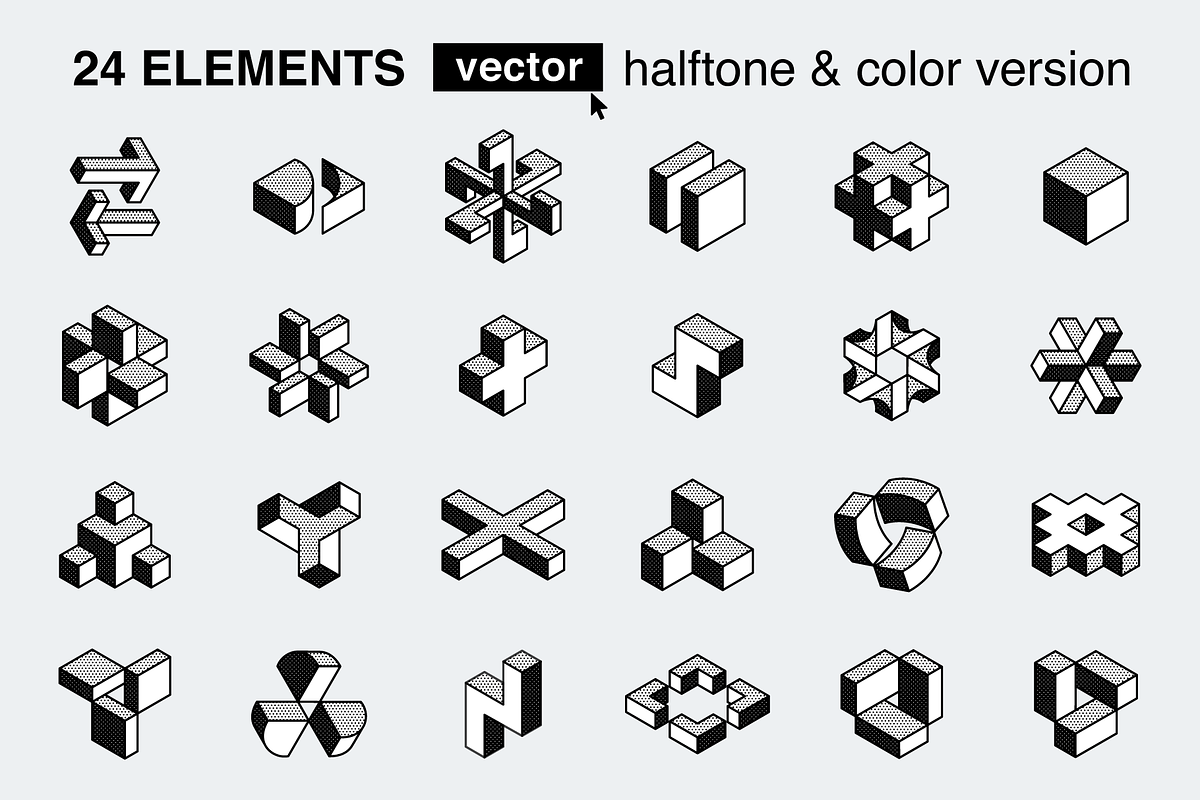 Impossible vector isometric shapes 2, a Duotone Icon by kaer_shop (Photo 1 of 6)