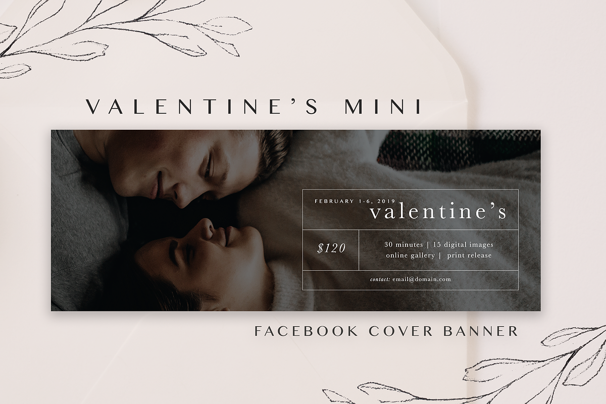 Valentine’s Mini Facebook Cover, a Social Media Template by molly ho studio