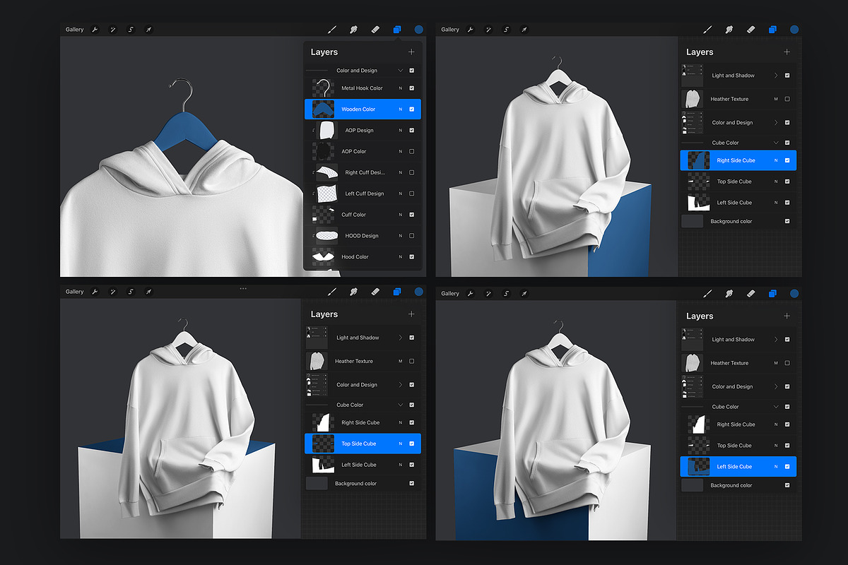 Mockup Oversize Hoodie For Procreate, a Hoody Mockup by Grow Design Craft Studio (Photo 5 of 9)