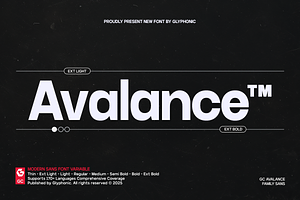 GC Avalance – Neo Modern Typeface, a Sans Serif Font by Glyphonic