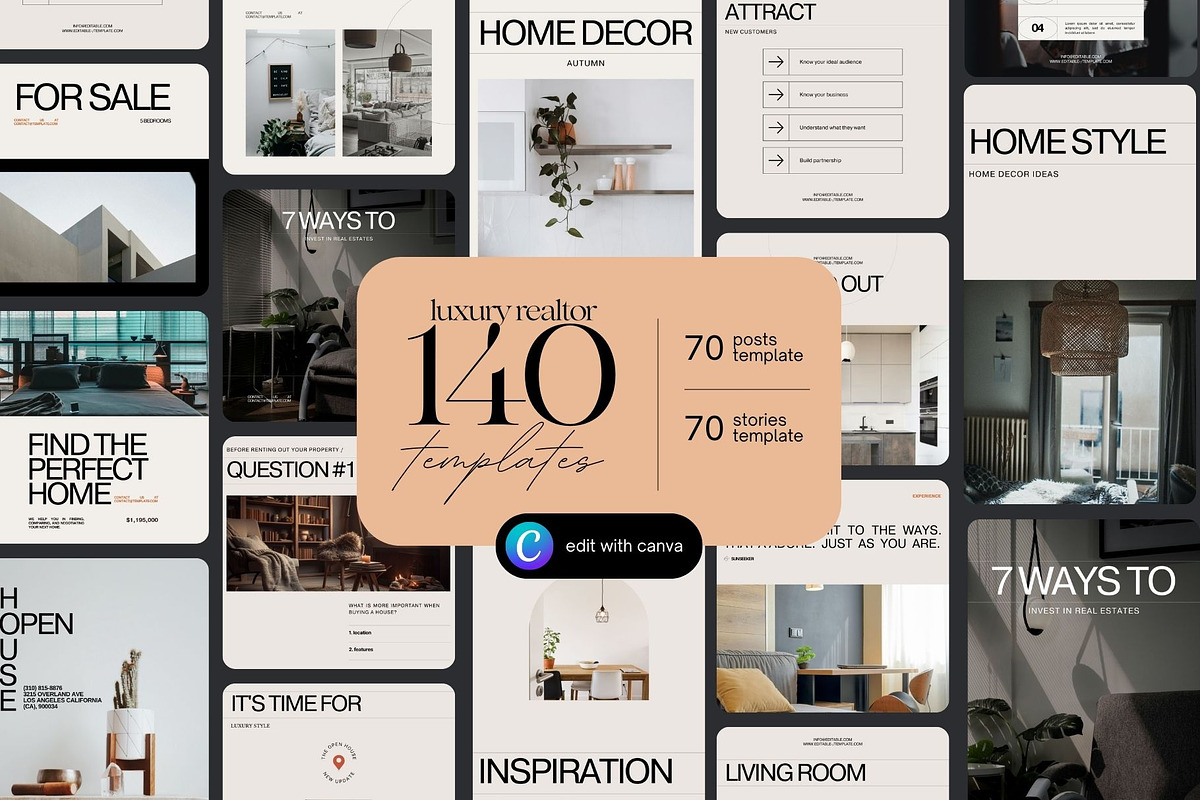 140 Luxury Realtor Templates, a Social Media Template by Prapti Design (Photo 1 of 12)