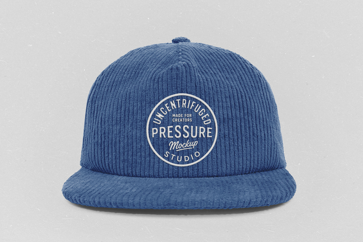 Realistic Corduroy Hat Mockup, a Hat Mockup by Uncentrifuged Pressure (Photo 2 of 7)