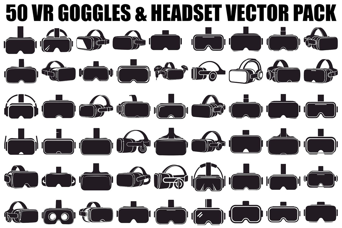 50 VR Goggles Headset Silhouette, an Illustration by yasushie (Photo 1 of 51)