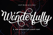 Wonderfully, a Script Font by Akifatype. (Thumbnail 1 of 7)