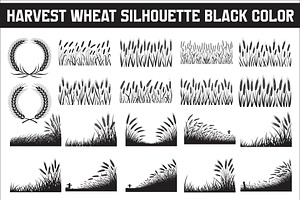 Harvest Wheat Silhouette design, an Illustration by Amazin_art