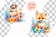 Summer Woodland Animals Clip Art, an Animal Illustration by Whimsy & Wishes (Thumbnail 6 of 8)