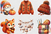 Watercolor Crochet Autumn Clipart, an Illustration by Black Bird Studio (Thumbnail 5 of 6)