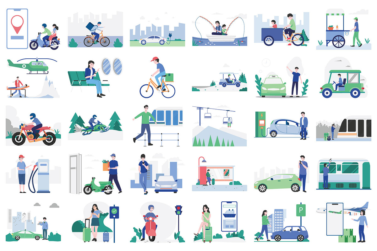 50 Transport Illustration Pack, an Illustration by Vector Portal (Photo 3 of 5)