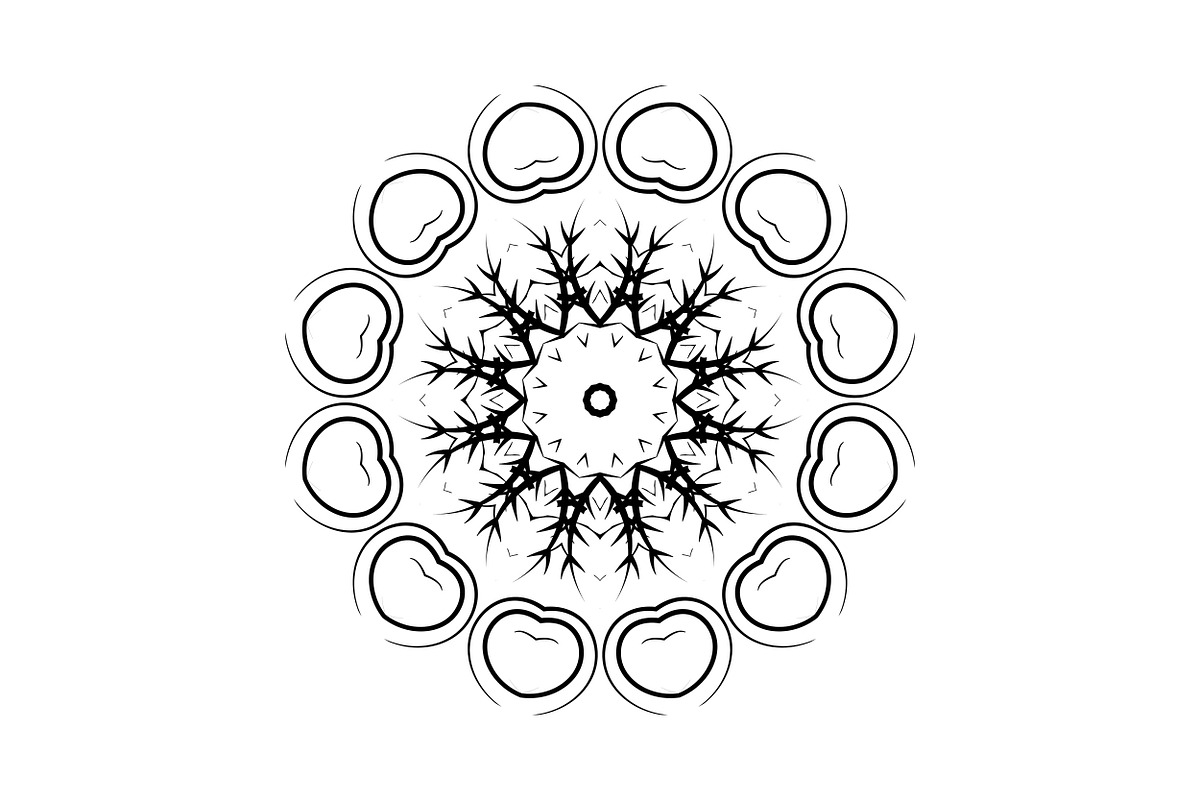 Ornamental Black White Mandala Pack, a Decorative Illustration by NJ Himel (Photo 52 of 103)