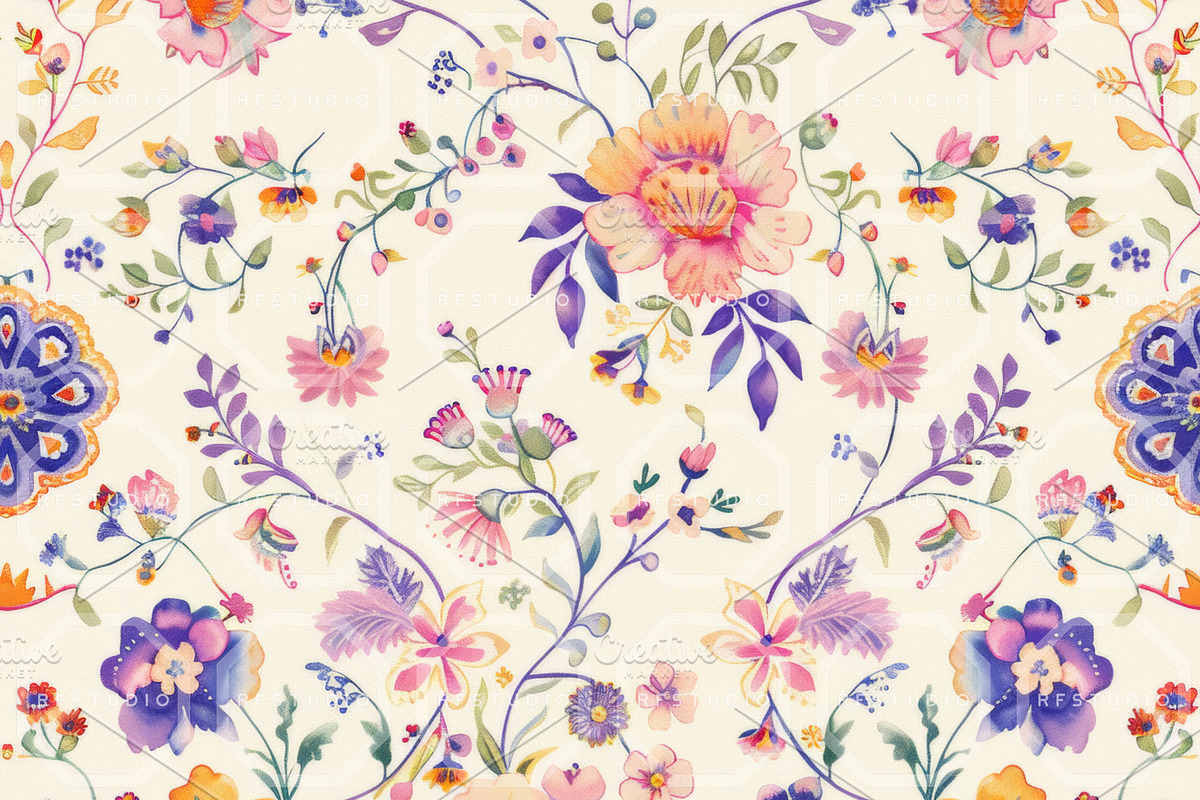 VINTAGE BLOOM Motifs Seamless Bundle, a Texture Illustration by RefinedFantasyStudio (Photo 9 of 9)