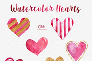 Lovely Hearts Watercolor Clipart, a Decorative Illustration by LeMagiqueBoutique (Thumbnail 3 of 6)