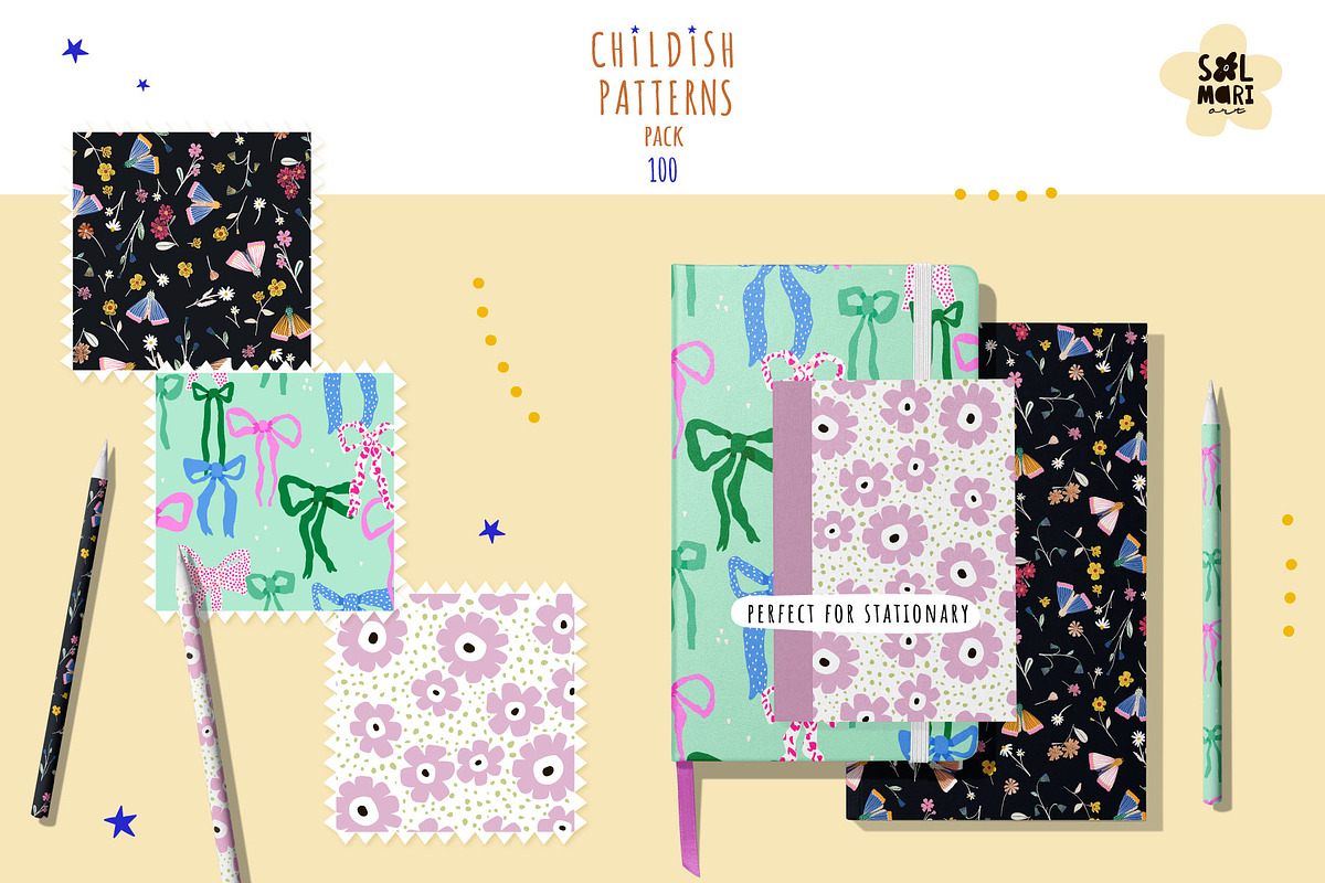 CHILDISH PATTERNS PACK vol.8, a Pattern Graphic by solmariart
