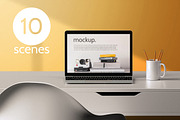 Laptop Office Concept Mockup Pack, a Mac Mockup by mocko (Thumbnail 1 of 12)