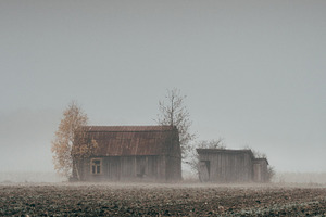 Foggy field stock photo containing farm and field