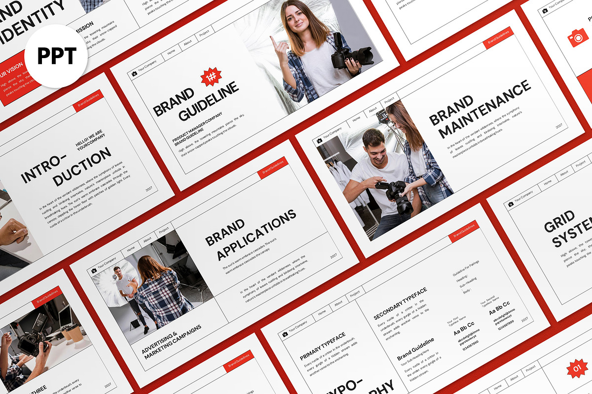 White Company Brand Guideline PPT, a Presentation Template by graphicook (Photo 1 of 8)