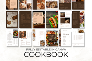 Aesthetic Cookbook Canva Template, a Magazine Template by Digital By Nikoleta