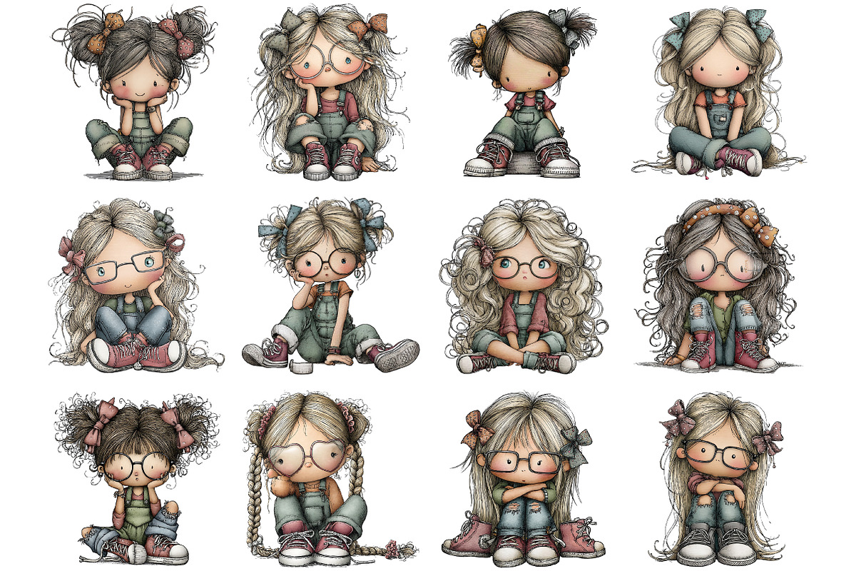 Modern Girl Clipart, an Illustration by DreamArtGraphic (Photo 3 of 5)