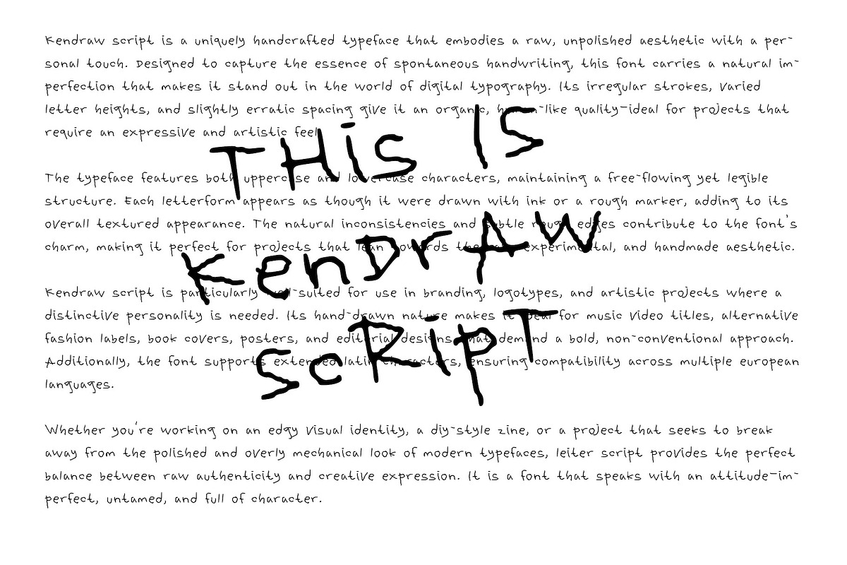 Kendraw - Handwritten Font, a Handwritten Font by Panatype™ Studio (Photo 3 of 8)
