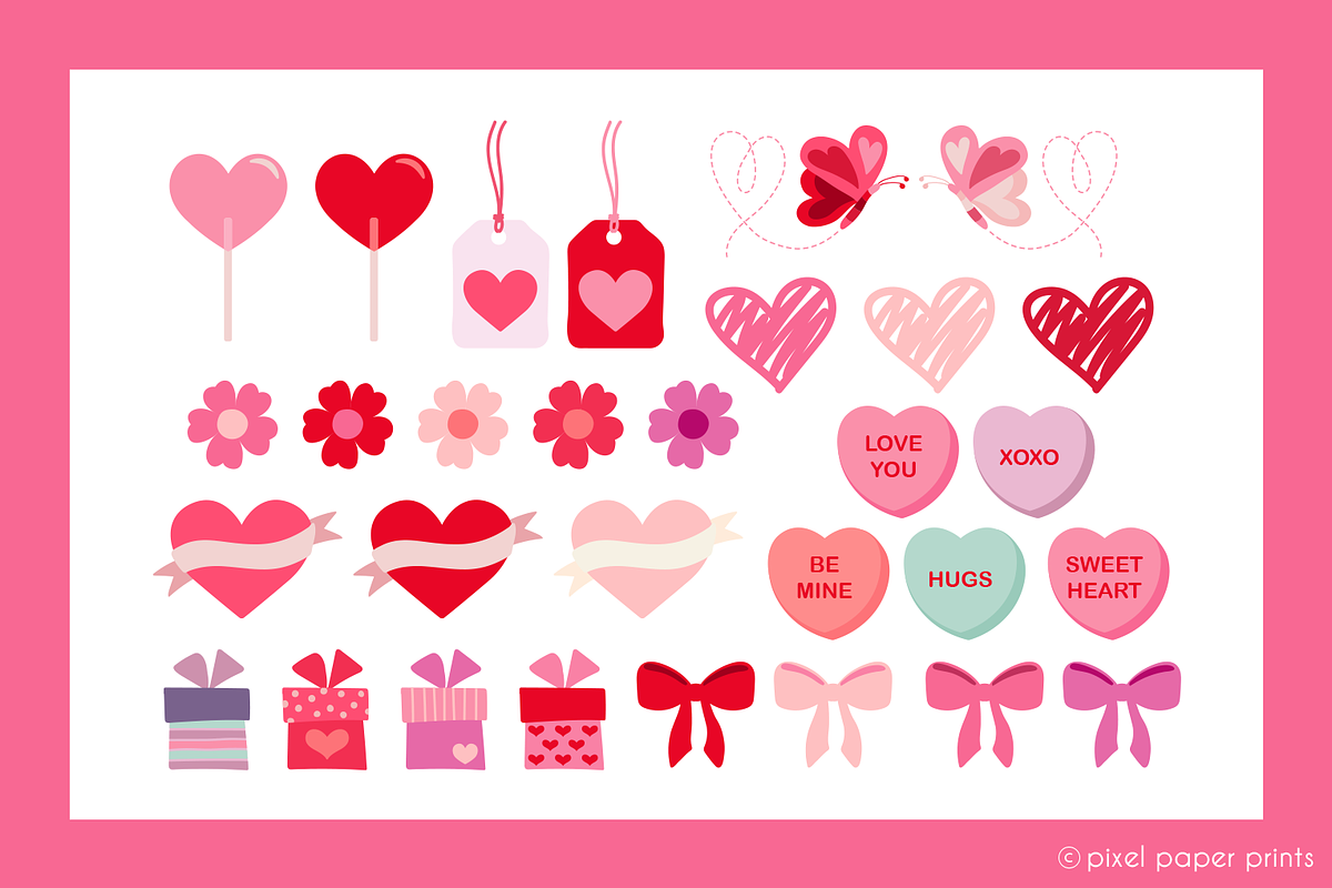 Cute little Valentine's Day Clipart, an Object Graphic by PixelPaperPrints (Photo 7 of 9)