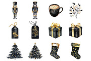 Black Christmas Clipart, an Illustration by Design Market (Thumbnail 2 of 3)