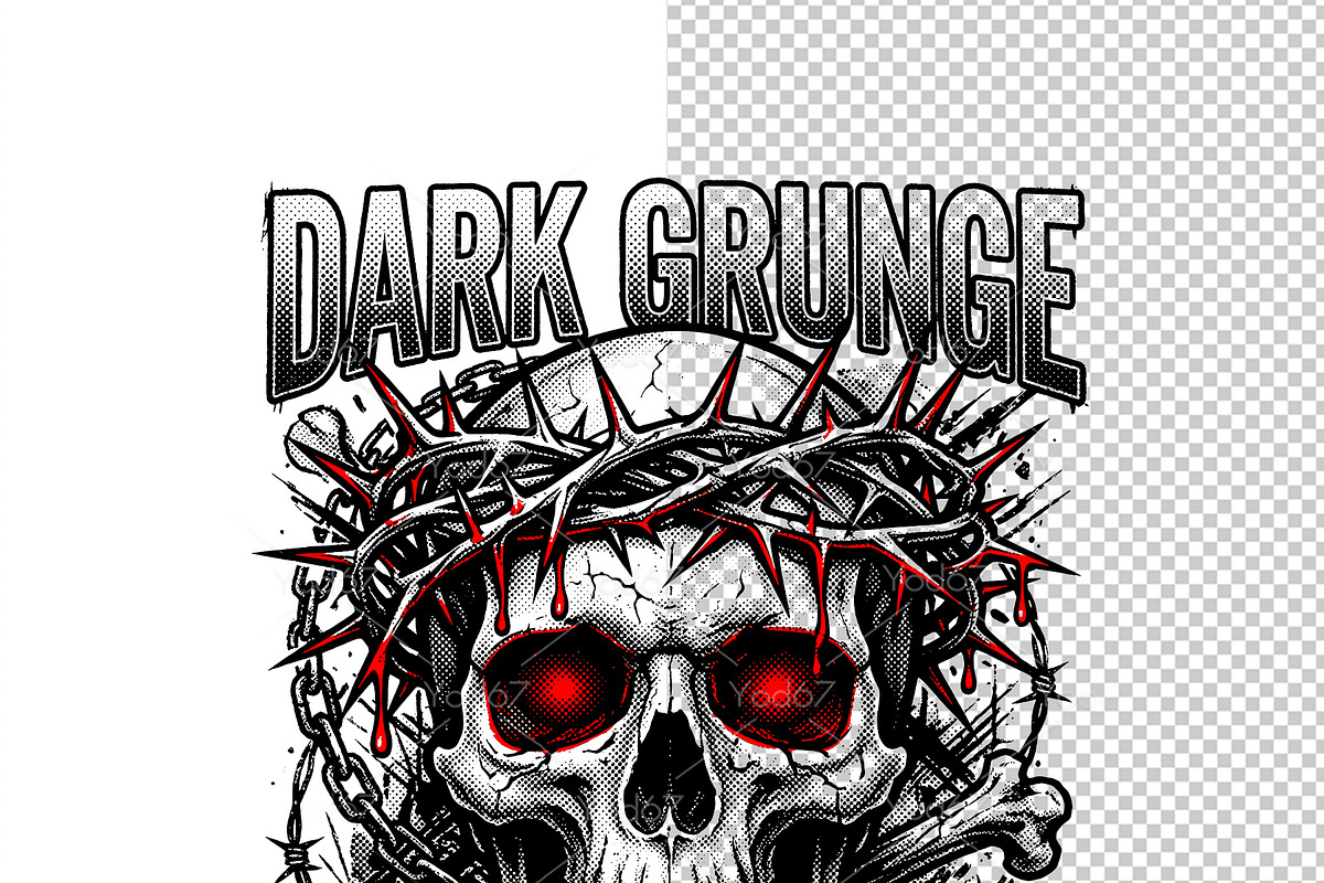 Dark skull with a bloody crown., a Decorative Illustration by yod67 (Photo 2 of 7)