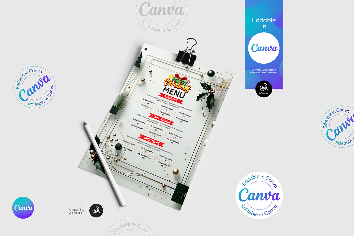 Christmas Menu Flyer Template, a Flyer Template by Aam360 (Photo 2 of 3)