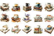 Coffee and book clipart bundle,, an Illustration by Designking (Thumbnail 4 of 5)
