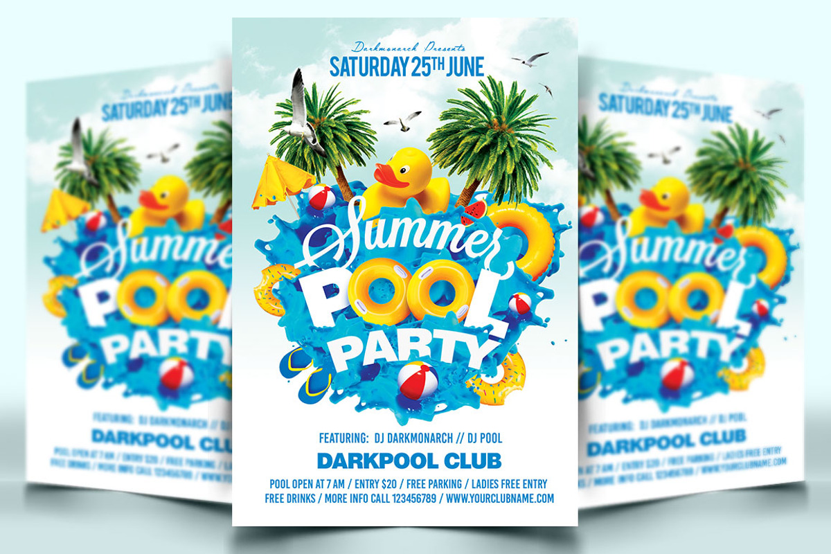 Summer Pool Party, a Flyer Template by darkmonarch (Photo 1 of 4)