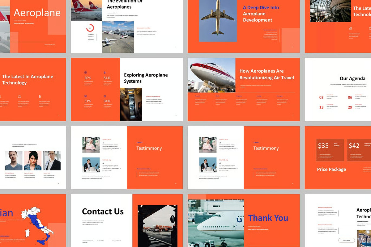 Aeroplane Aviation GSlides PPoint, a Presentation Template by Fit-tee (Photo 2 of 2)