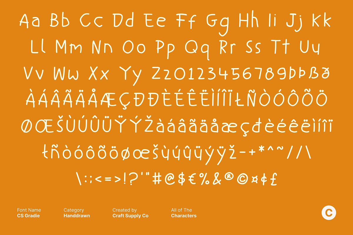 CS Gradie – Handwriting Font, a Handwritten Font by Craft Supply Co. (Photo 8 of 8)