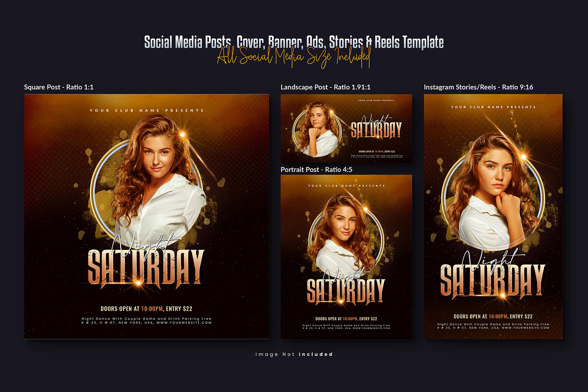 Elegant Saturday Party Flyer Templat, a Design Template by Creative_View