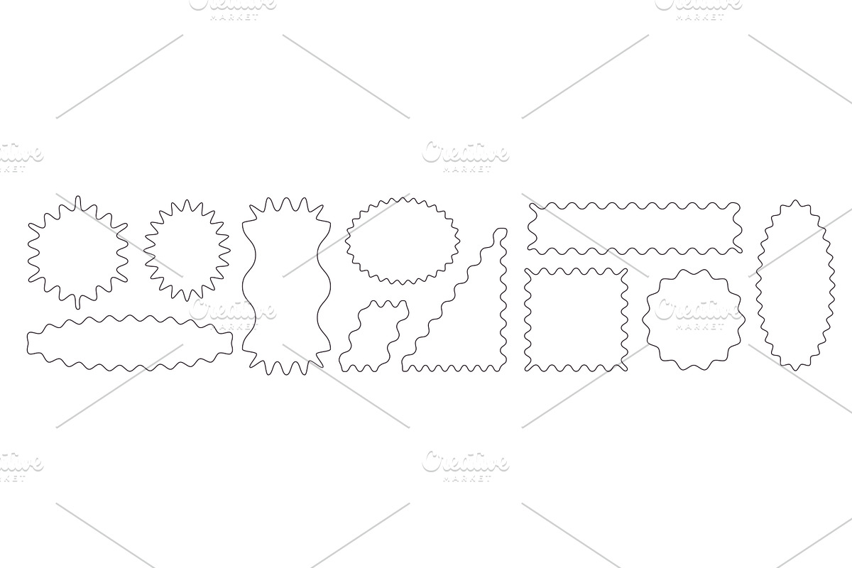 Black scallop line borders set, an Object Illustration by art PVP - market
