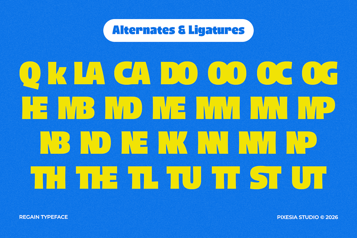 Regain - Bold Display Font, a Sans Serif Font by Pixesia Studio (Photo 14 of 16)