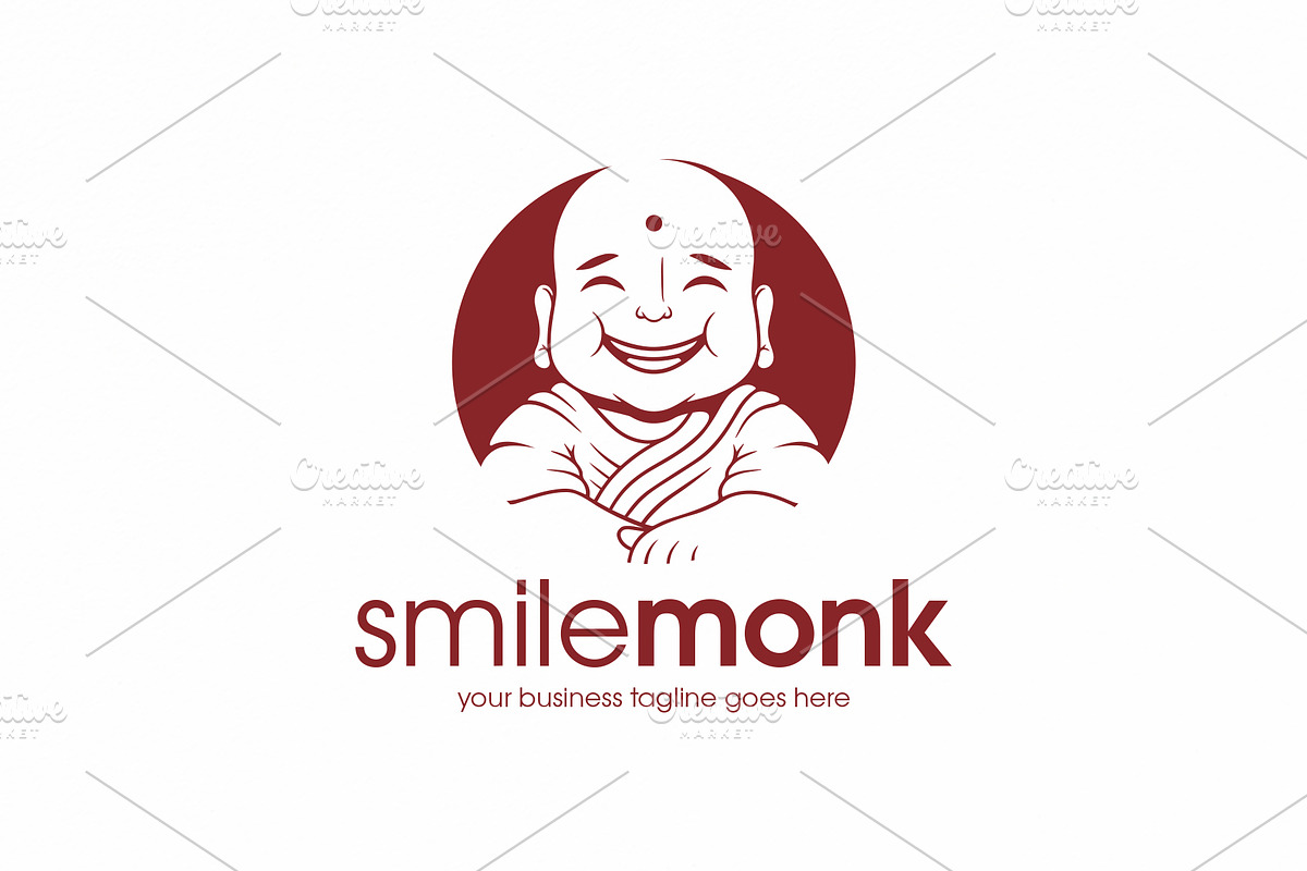 Happy Monk Logo Template, a Branding & Logo Template by vectorwithin (Photo 1 of 3)