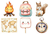 Kawaii Camping Clipart, an Illustration by Pixels.Craft (Thumbnail 3 of 7)