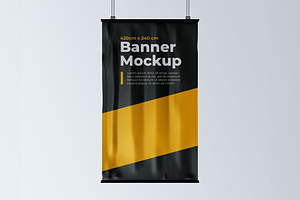 Vertical Hanging Banner Mockup, an Advertising Mockup by Se٧enStudio