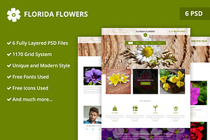 Florida Flowers PSD Website Template