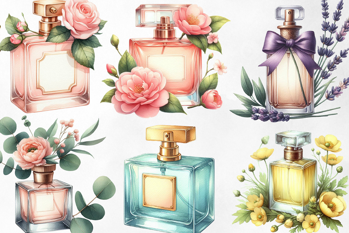 Watercolor Perfume Clipart, an Illustration by Designking (Photo 2 of 4)