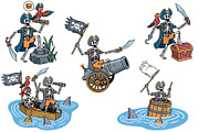 Skull pirate 10 vector illustrations, a Person Illustration by gunaonedesign (Thumbnail 3 of 7)
