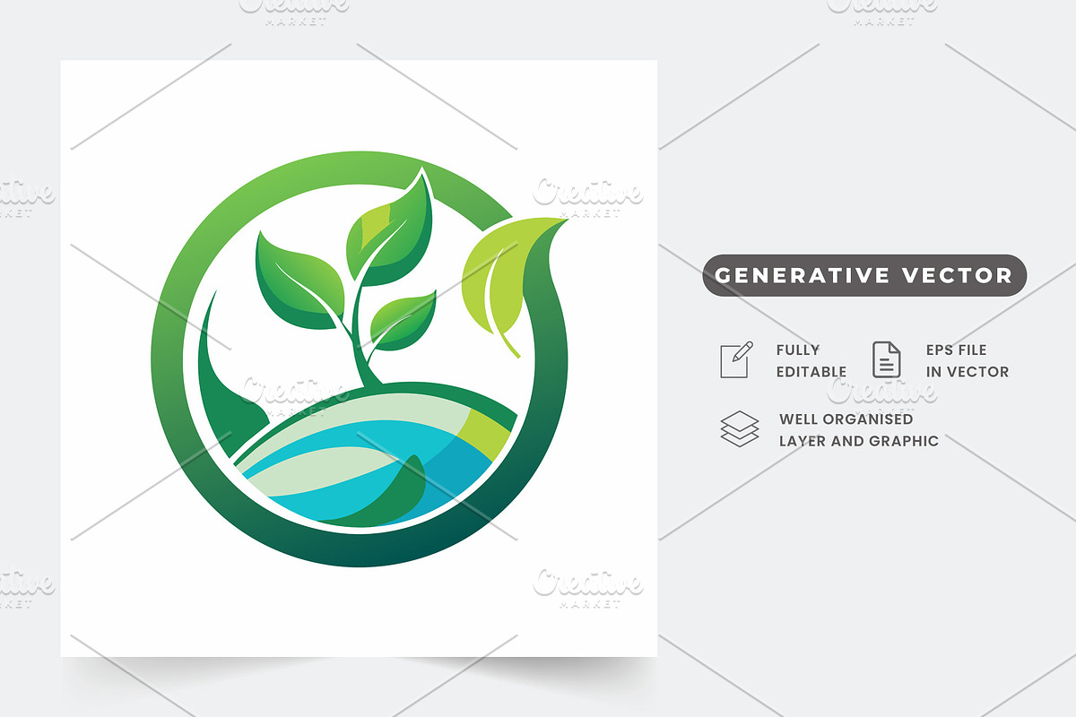 Minimalist Green Leaf Logo Design Wi, a Graphic by Iftikhar Alam