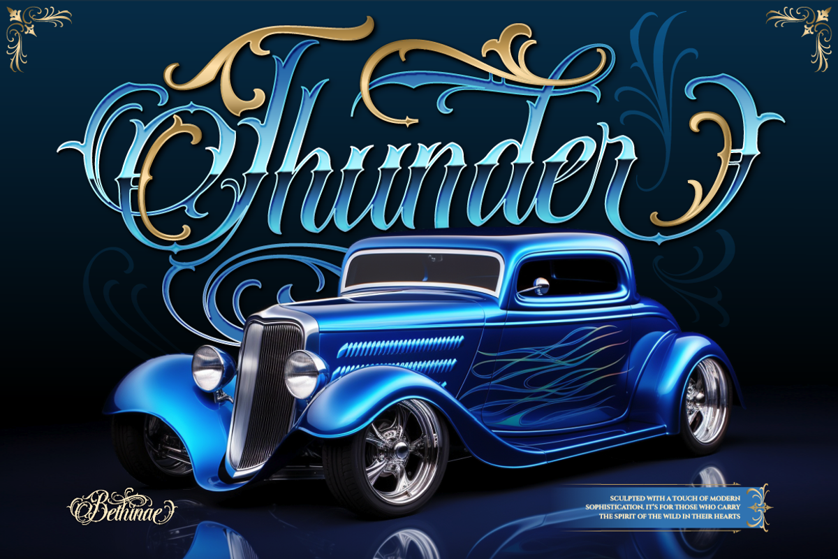 Bethinae, a Blackletter Font by Burntilldead (Photo 5 of 12)