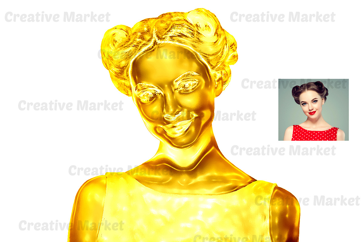 Gold Statue Photoshop Action, an Action Add-On by Studio Retouch (Photo 9 of 10)
